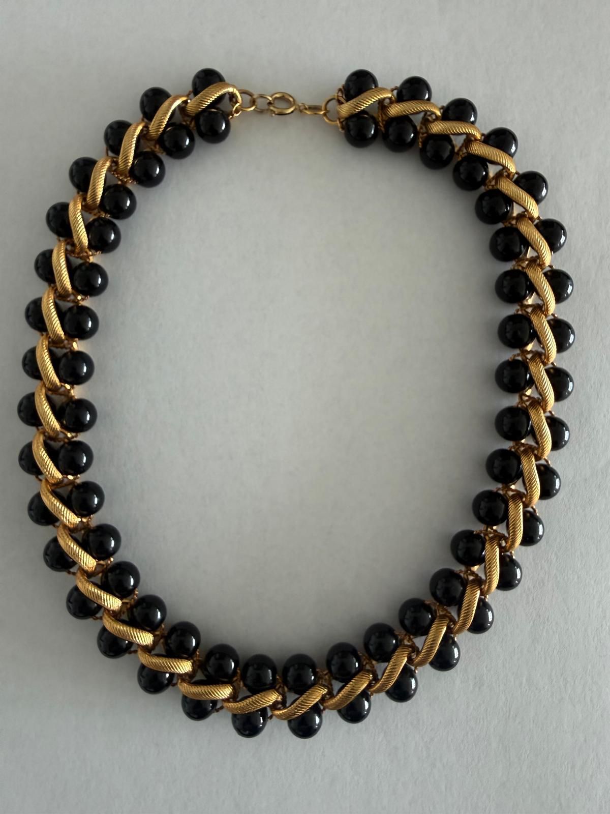 BLACK WOVEN LINK NECKLACE
