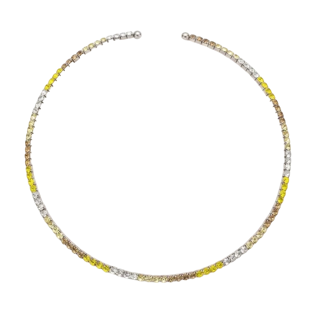 INNER LIGHT CHOKER SILVER CHAMPAGNE
