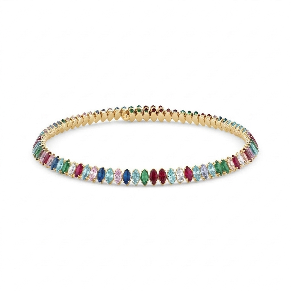 MARQUISE CHOKER GOLD RAINBOW
