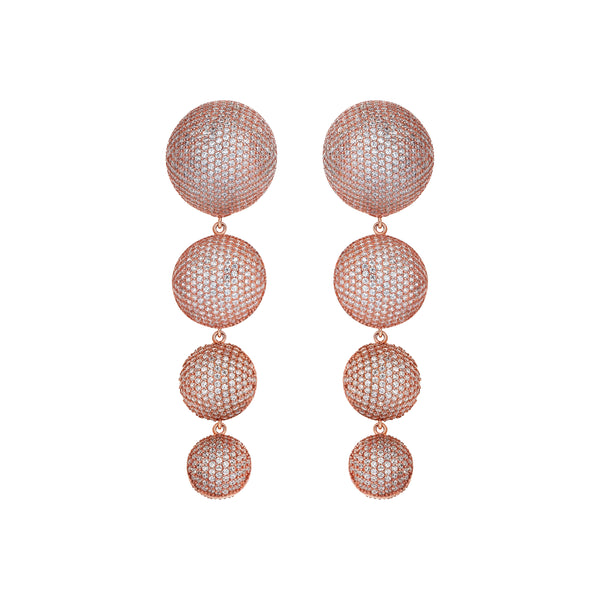 NEW EARTH EARRINGS ROSE GOLD AND WHITE