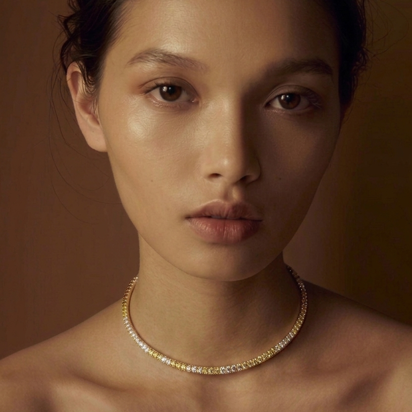 INNER LIGHT CHOKER GOLD CHAMPAGNE