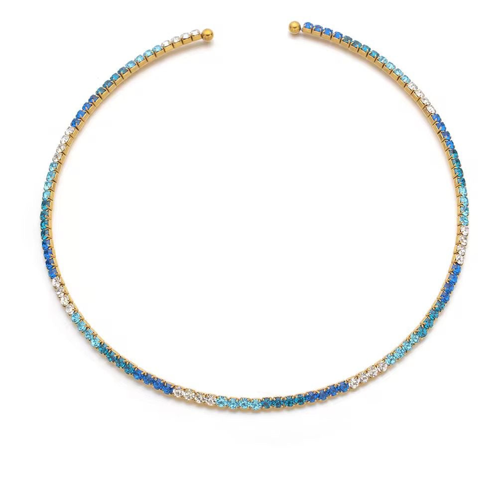 INNER LIGHT CHOKER GOLD AQUA
