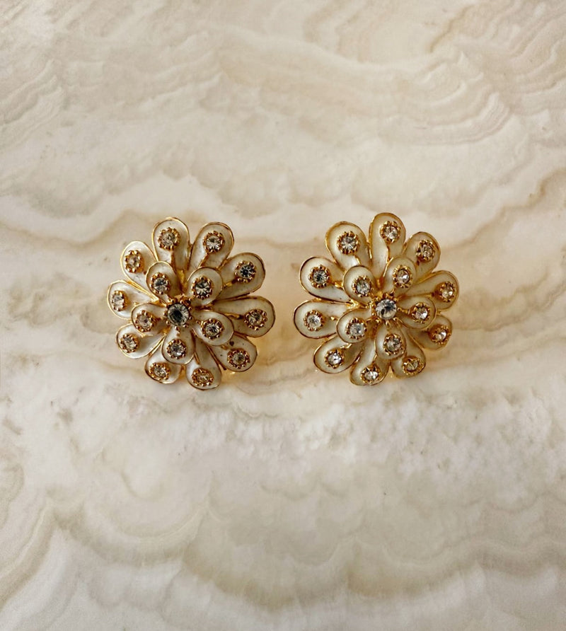 ENAMEL FLOWER EARRINGS