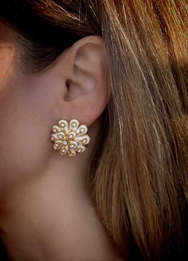 ENAMEL FLOWER EARRINGS
