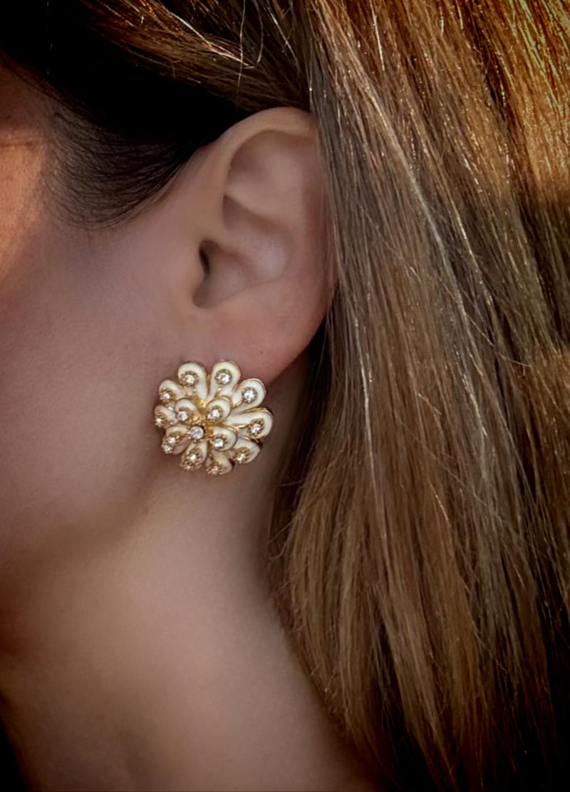 ENAMEL FLOWER EARRINGS
