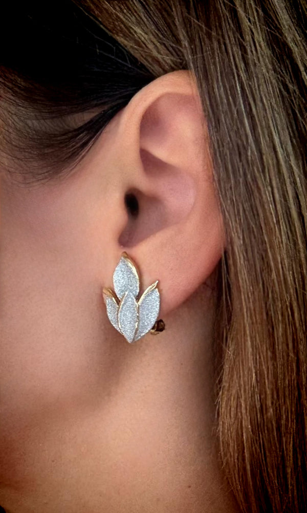 GLITTER LEAF CLIP-ONS