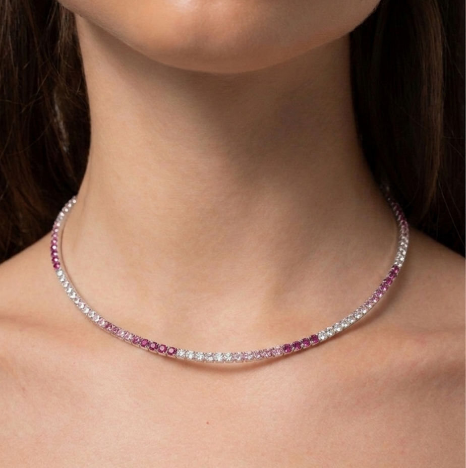 INNER LIGHT CHOKER SILVER ROSE