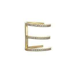 RAYS EARCUFF YELLOW GOLD AND WHITE