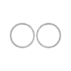 ROUND BEATS EARRINGS SILVER AND WHITE