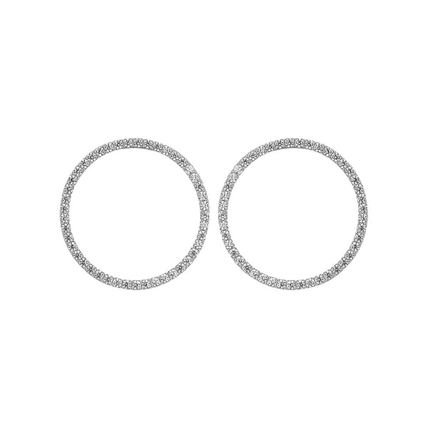 ROUND BEATS EARRINGS SILVER AND WHITE