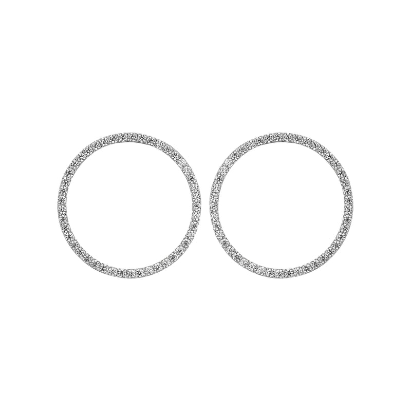ROUND BEATS EARRINGS SILVER AND WHITE