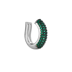 HIT EARCUFF SILVER AND GREEN