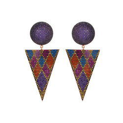 SPACE CIRCUS EARRINGS CHECK PURPLE