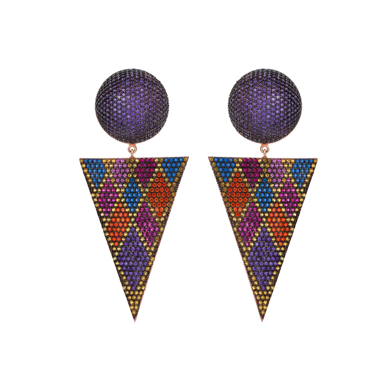 SPACE CIRCUS EARRINGS CHECK PURPLE
