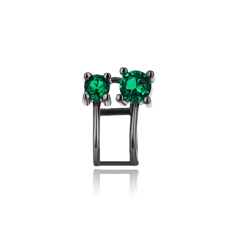 NORTH STAR EARCUFF SILVER AND GREEN