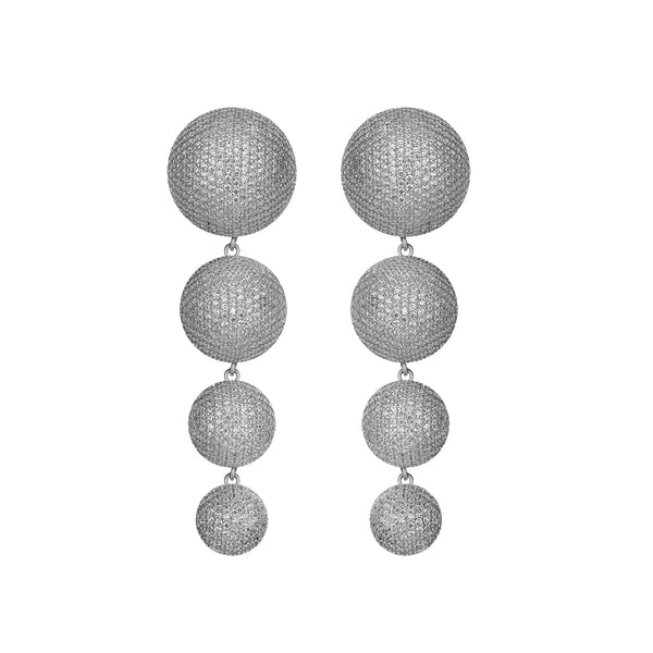 NEW EARTH EARRINGS SILVER AND WHITE