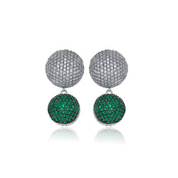 GALAXY EARRINGS WHITE AND GREEN