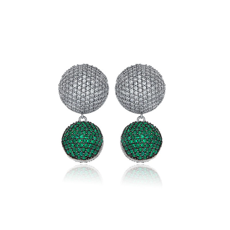 GALAXY EARRINGS WHITE AND GREEN