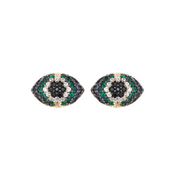 HEAVEN EYE STUDS YELLOW GOLD AND STRIPED