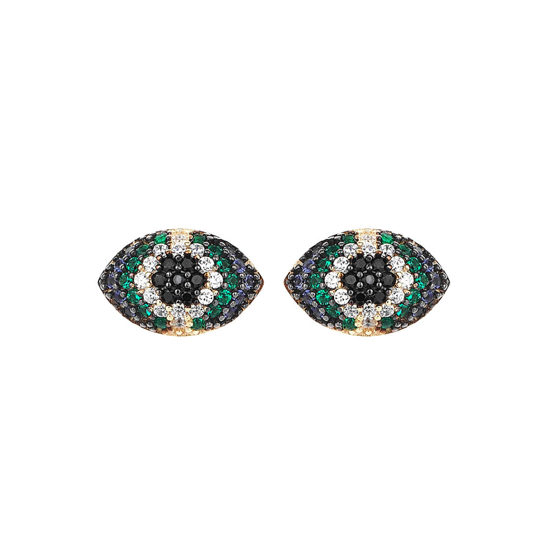HEAVEN EYE STUDS YELLOW GOLD AND STRIPED