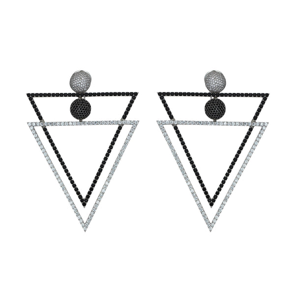 STUDIO 54 EARRINGS BLACK AND WHITE
