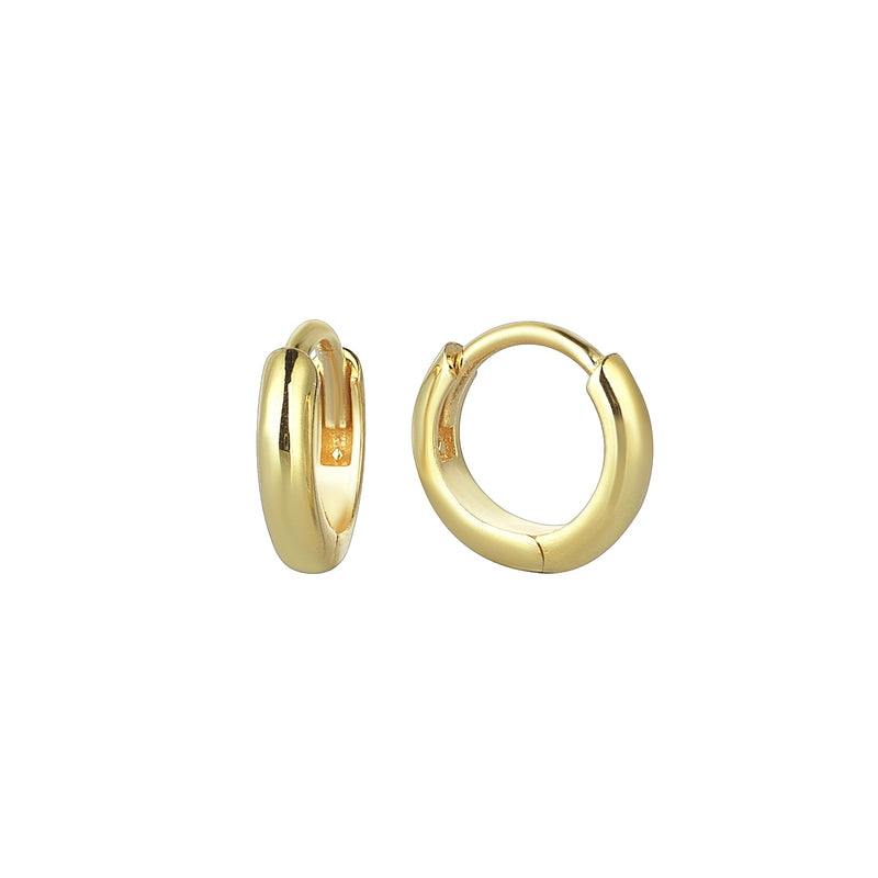 ROUND HIT HOOPS YELLOW GOLD