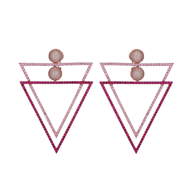 STUDIO 54 EARRINGS PINK AND WHITE