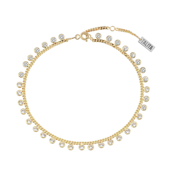 JINGLES ANKLET YELLOW GOLD AND WHITE