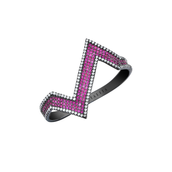ZIG ZAG RING PINK AND WHITE