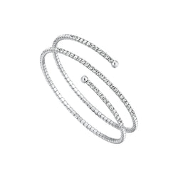 INNER LIGHT BANGLE SILVER AND WHITE