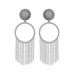 ETNOROUND EARRINGS SILVER AND WHITE