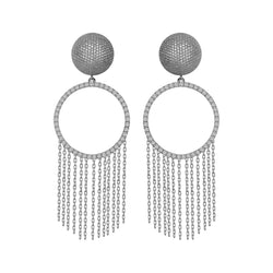 ETNOROUND EARRINGS SILVER AND WHITE