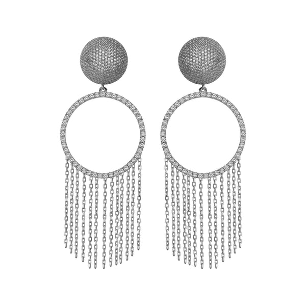 ETNOROUND EARRINGS SILVER AND WHITE