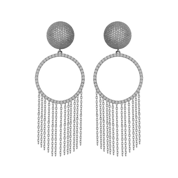 ETNOROUND EARRINGS SILVER AND WHITE