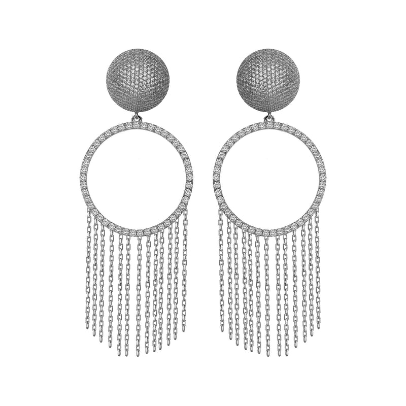 ETNOROUND EARRINGS SILVER AND WHITE