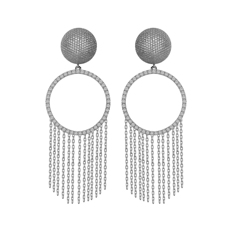 ETNOROUND EARRINGS SILVER AND WHITE