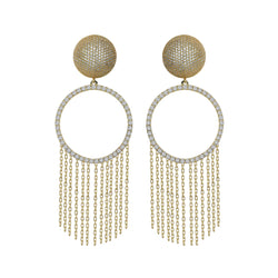 ETNOROUND EARRINGS YELLOW GOLD AND WHITE