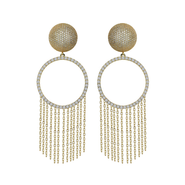 ETNOROUND EARRINGS YELLOW GOLD AND WHITE