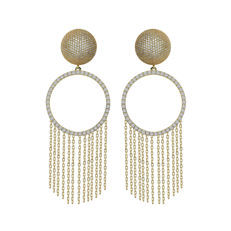 ETNOROUND EARRINGS YELLOW GOLD AND WHITE