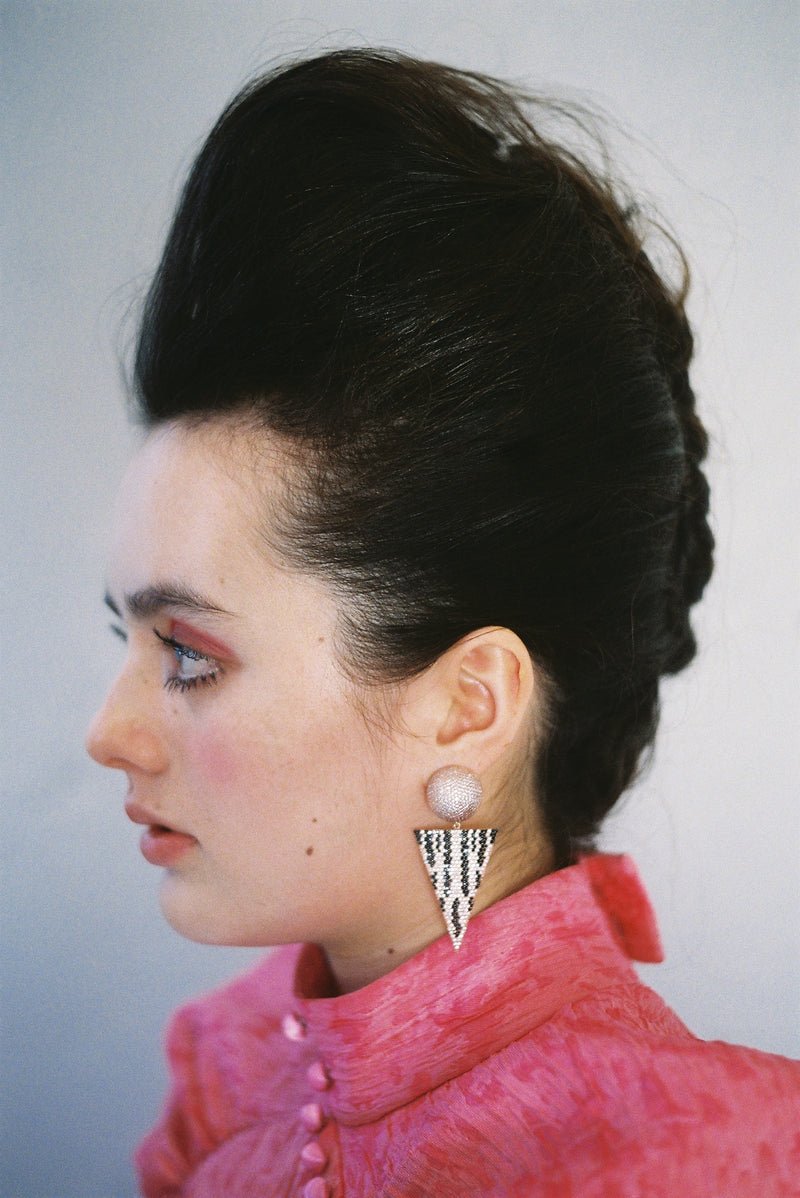 SPACE CIRCUS EARRINGS PINK ZEBRA