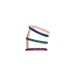 RAYS EARCUFF ROSE GOLD AND MULTICOLOUR