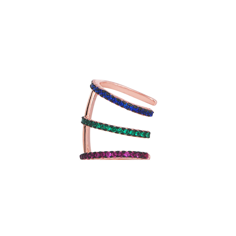 RAYS EARCUFF ROSE GOLD AND MULTICOLOUR