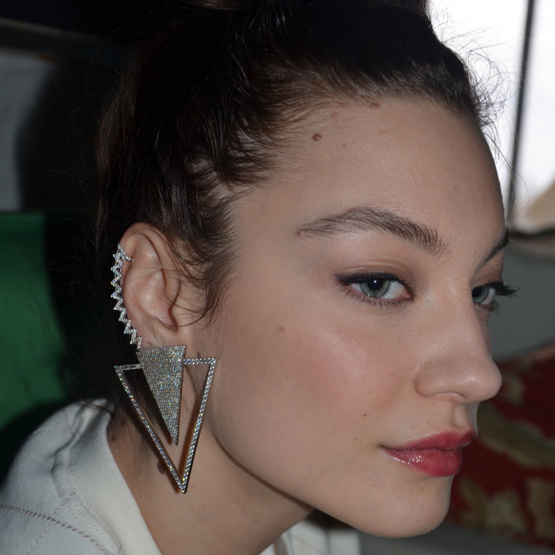 SPACE AGE EARRINGS WHITE