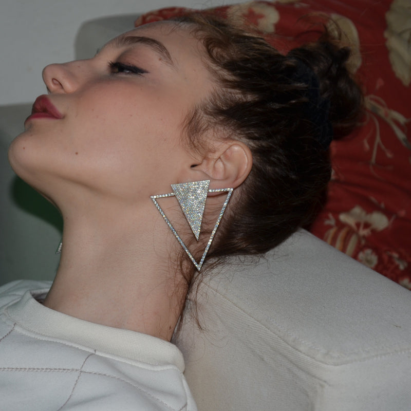SPACE AGE EARRINGS WHITE
