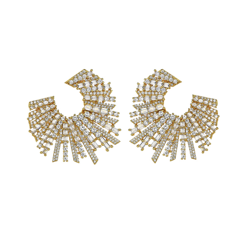 STARSTRUCK EARRINGS GOLD AND WHITE