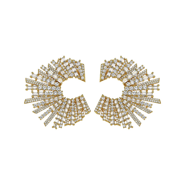 STARSTRUCK EARRINGS GOLD AND WHITE