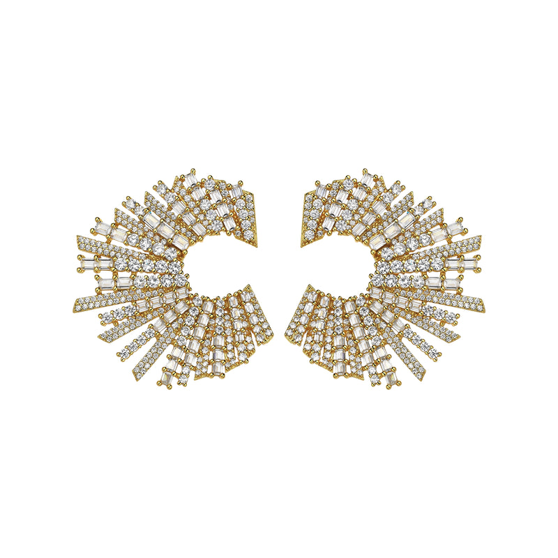 STARSTRUCK EARRINGS GOLD AND WHITE