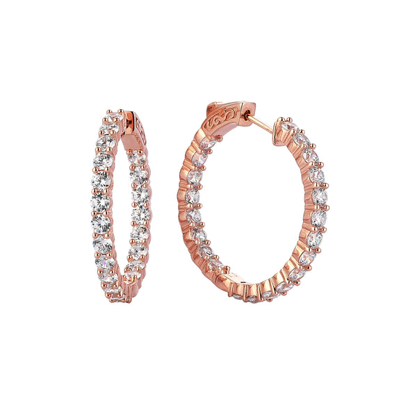 INDIA HOOPS ROSE GOLD AND WHITE