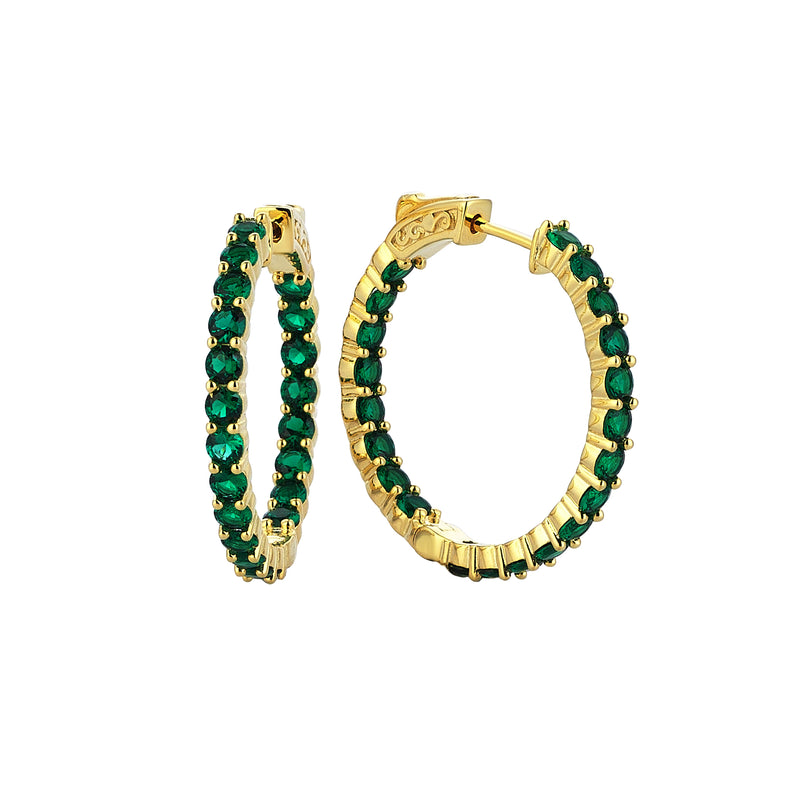INDIA HOOPS YELLOW GOLD AND GREEN