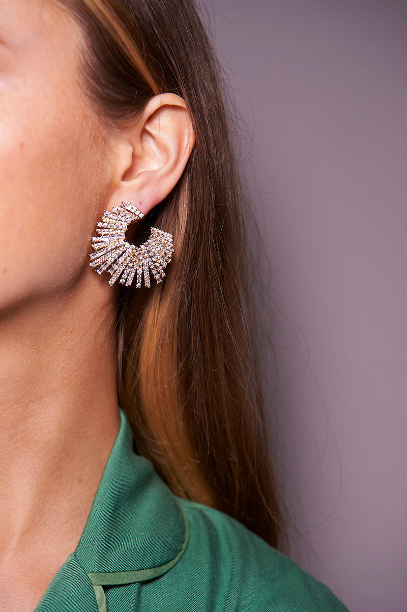 STARSTRUCK EARRINGS GOLD AND WHITE